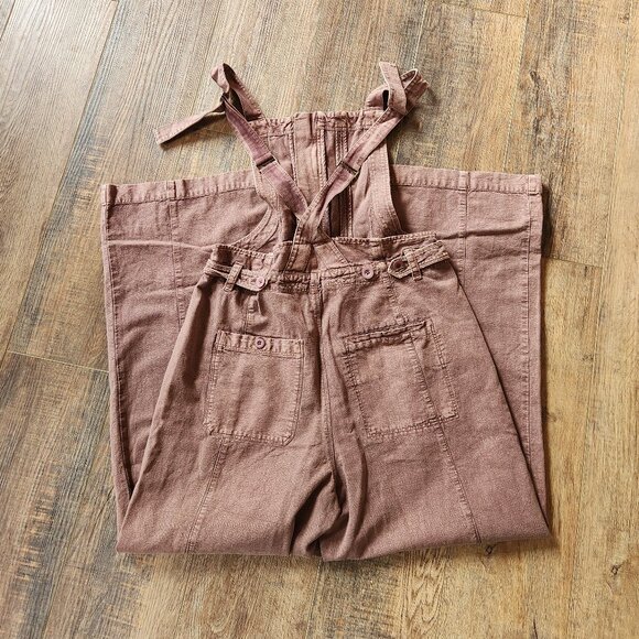 Free People Think About Me Overalls Size Small in Washed Mauve - Picture 6 of 9